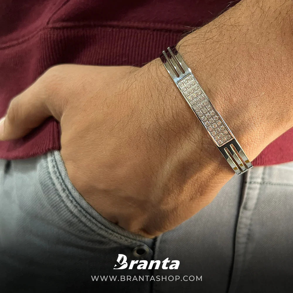 Buy Luxury Minimalistic Silver Bracelet For Men Online - Brantashop