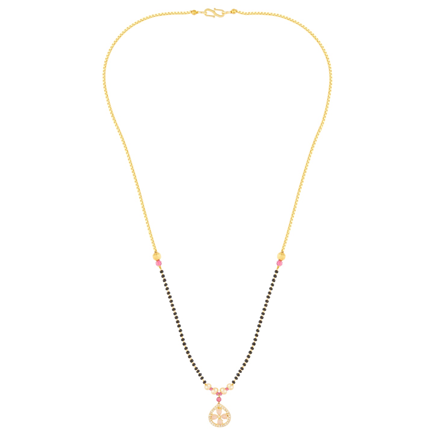 Pink Diamond Flower Mangalsutra For Women