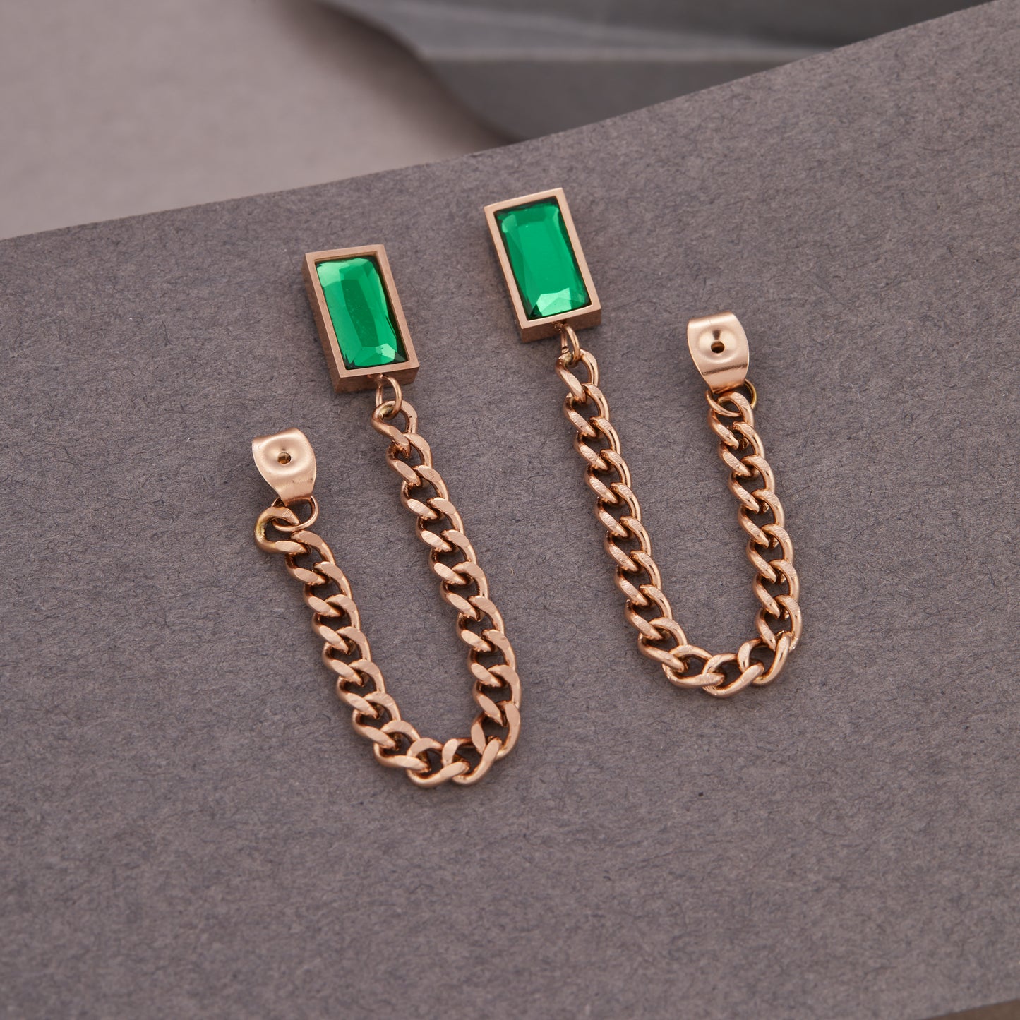 green diamond earrings
