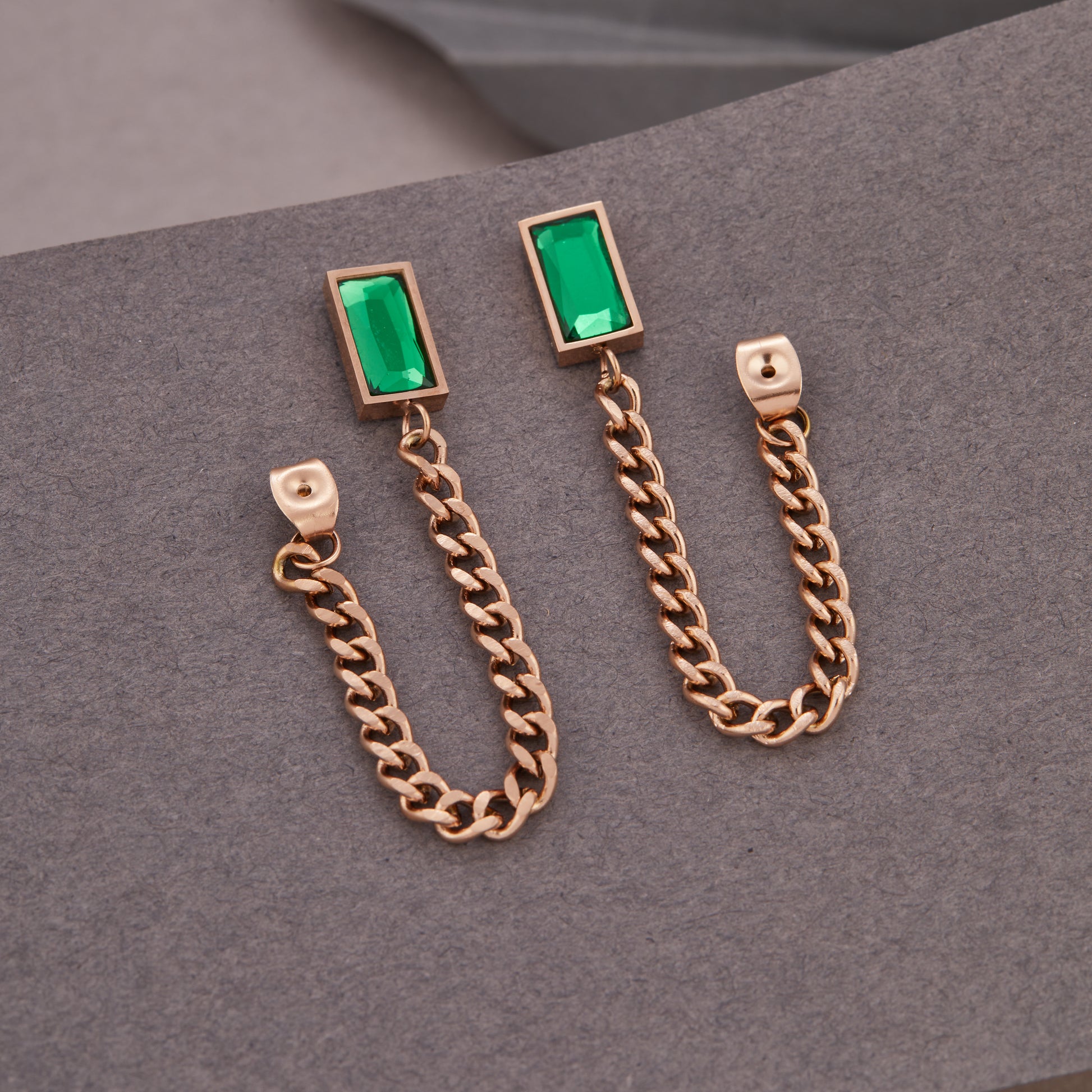 green diamond earrings