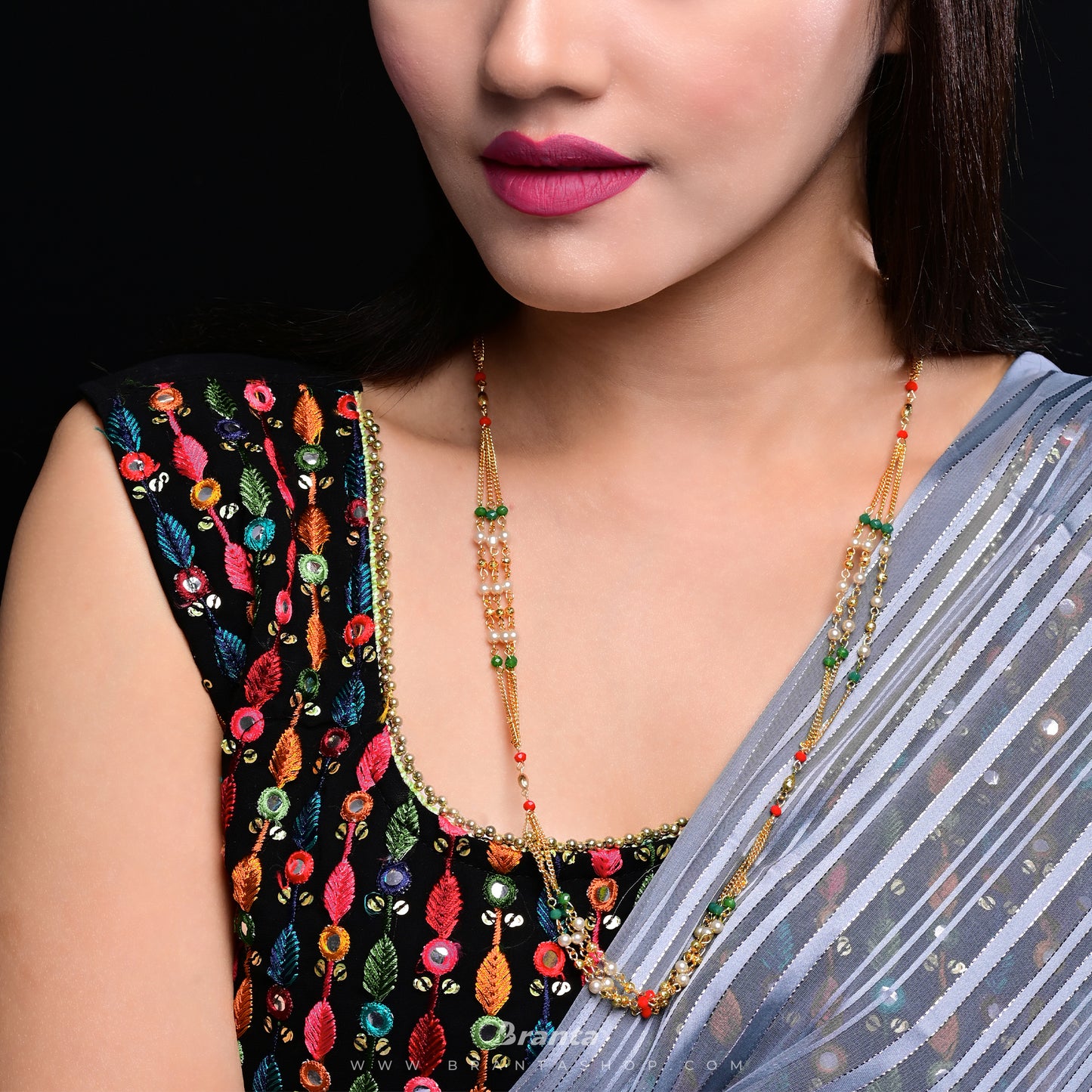 beaded long necklace