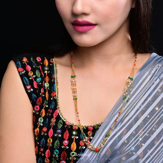 beaded long necklace