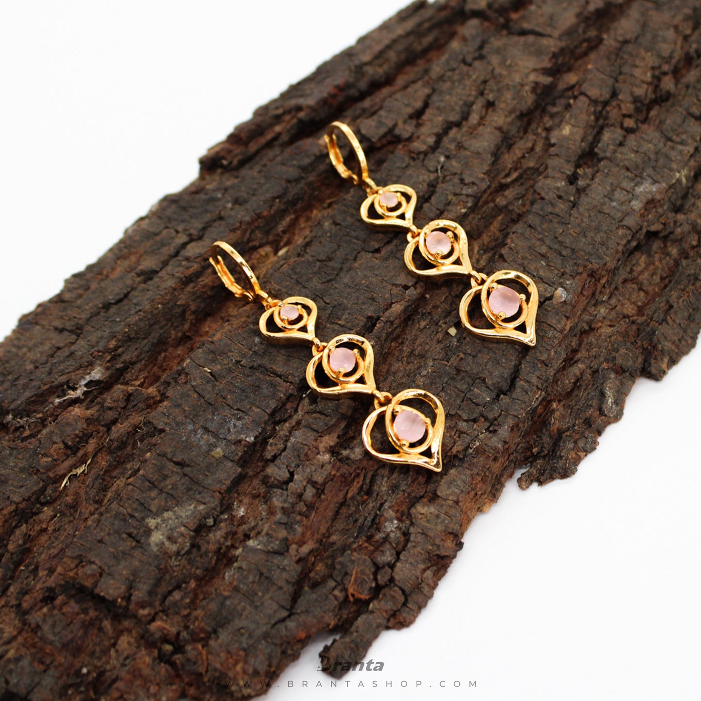 pink stone earrings