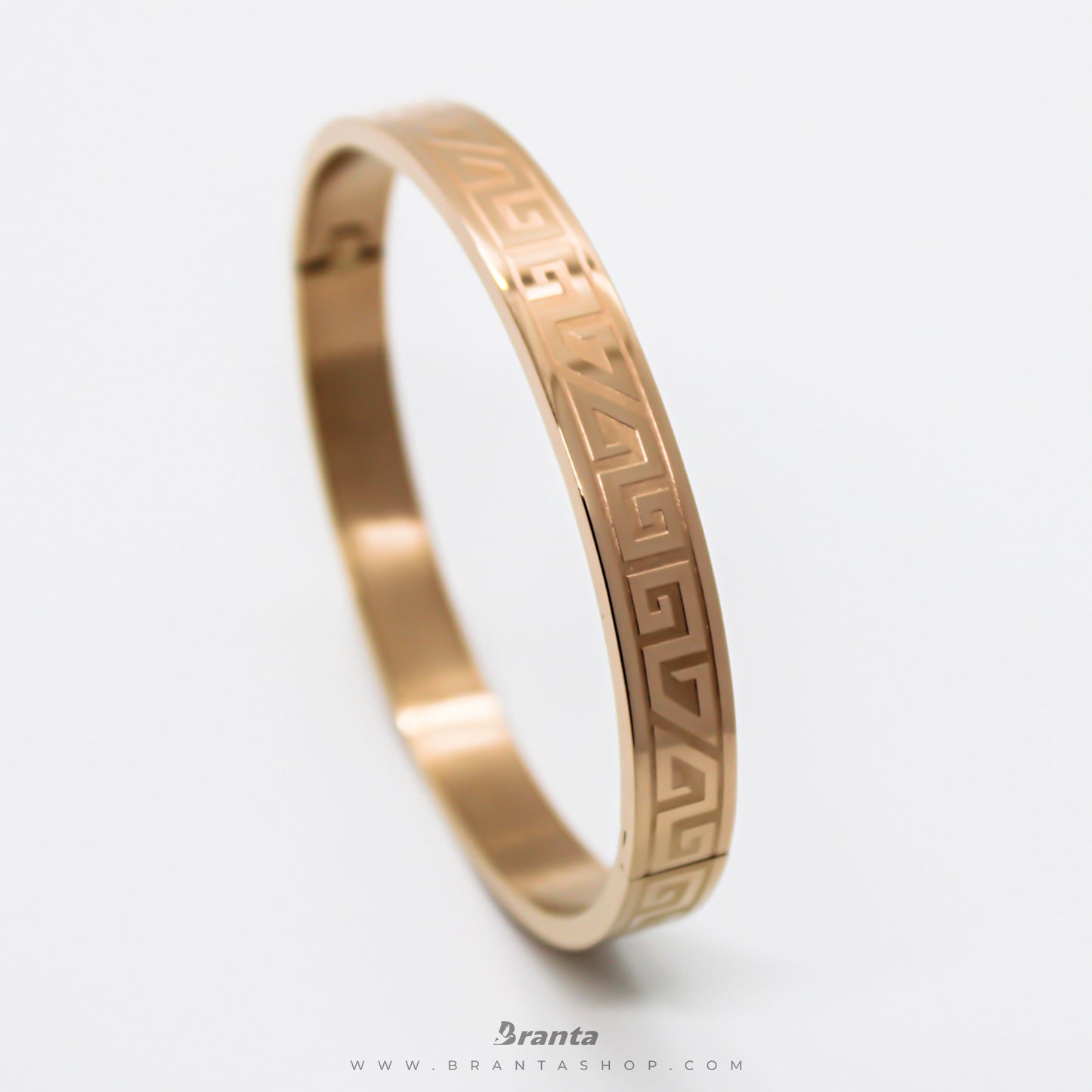 Greek Pattern Rose Gold Bracelet for Men