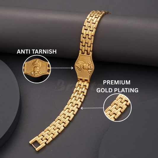 Premium Hanuman Gold Bracelet For Men (8 Inch)