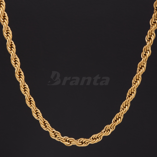 Gold Plated Rope Chain For Men (21.5 Inch)