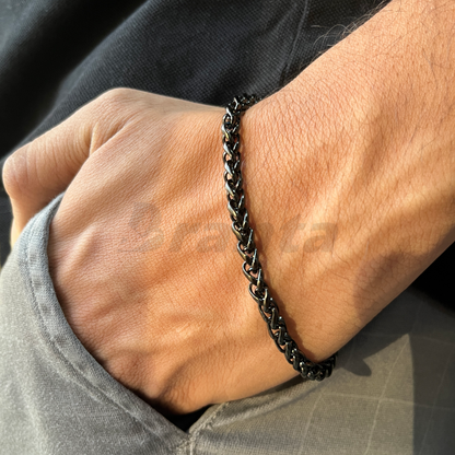 Trendy & Stylish Black Stainless Steel Bracelet For Men (8.5 Inch)