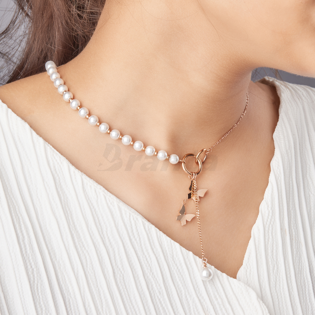 Butterfly online necklace pearl