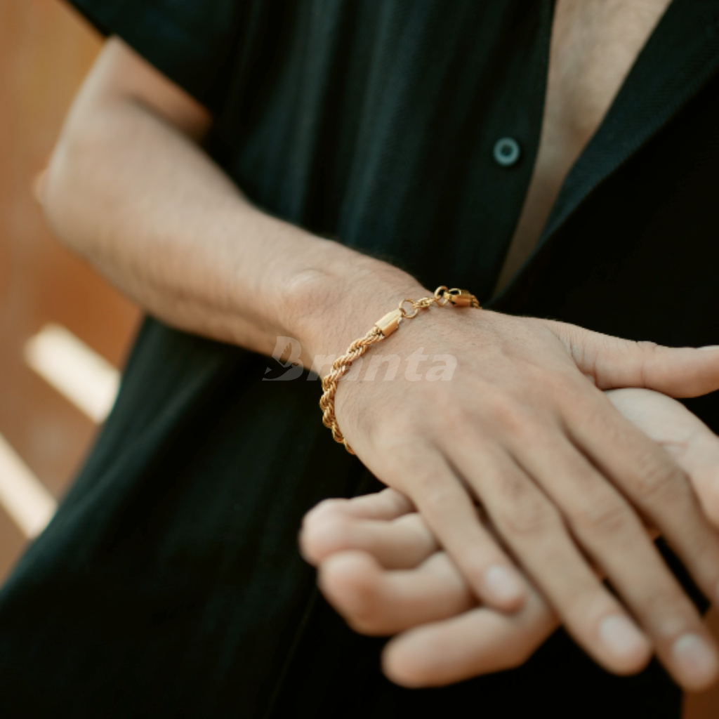 Rope Chain Bracelet in Gold Plated (8 Inch)
