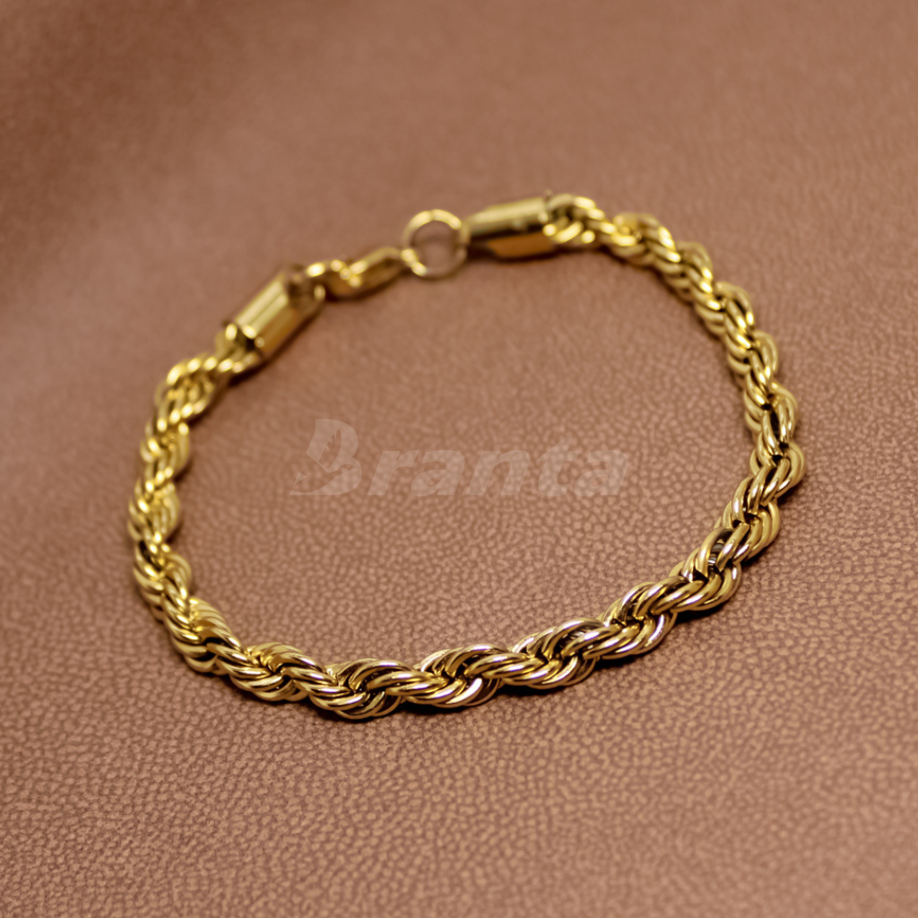 Rope Chain Bracelet in Gold Plated (8 Inch)