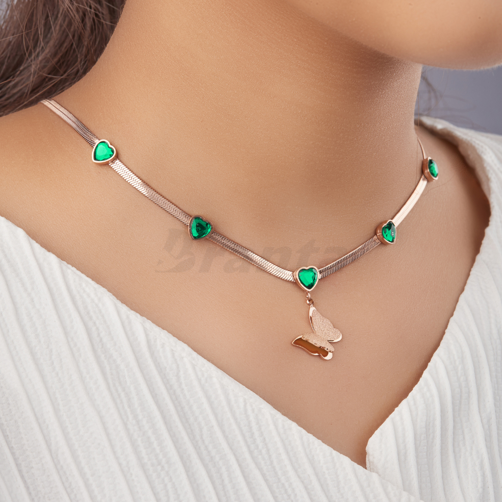 Emerald 2025 butterfly necklace