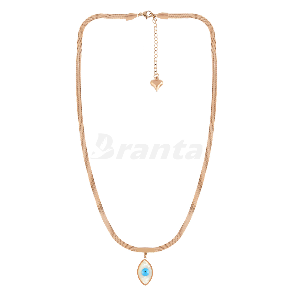 Lucky Evil Eye Pendant Snake Rose Gold Necklace For Women