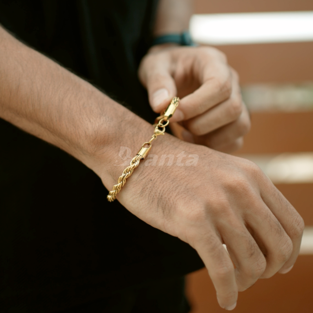 Rope Chain Bracelet in Gold Plated (8 Inch)