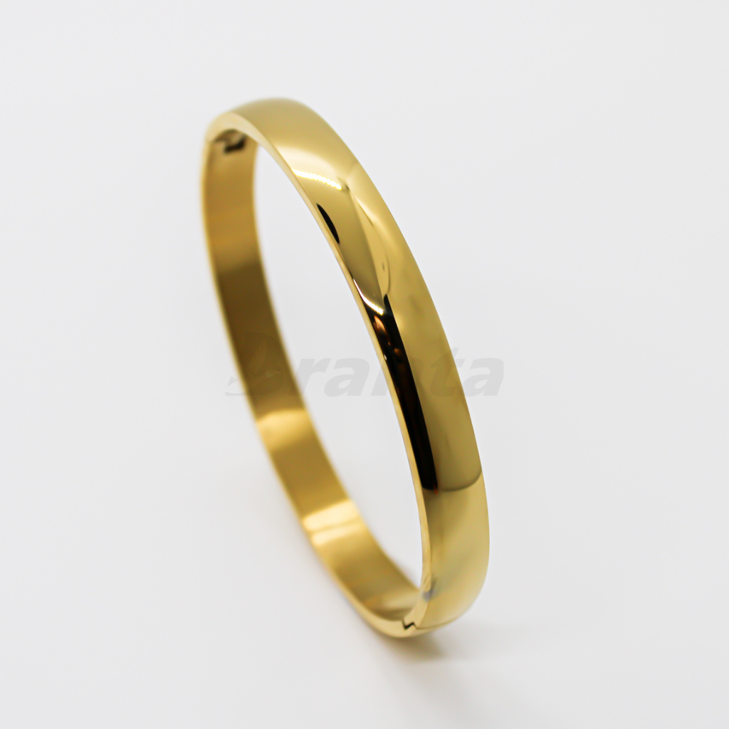 Buy Glossy Finish Titan Stainless Steel Gold Bracelet For Men At