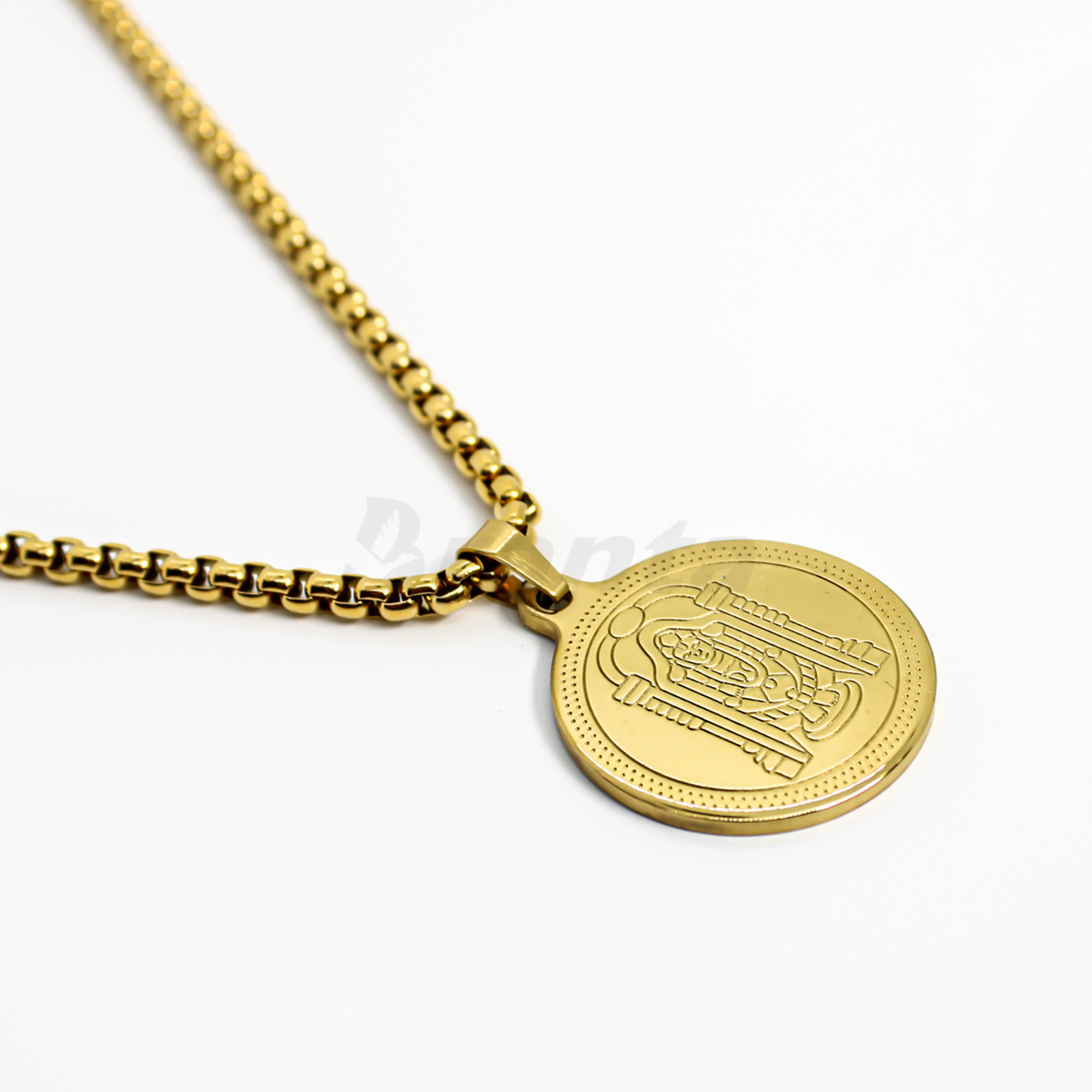 Divine Tirupati Balaji Pendant Gold Stainless Steel Necklace Chain For Men (24 Inch)