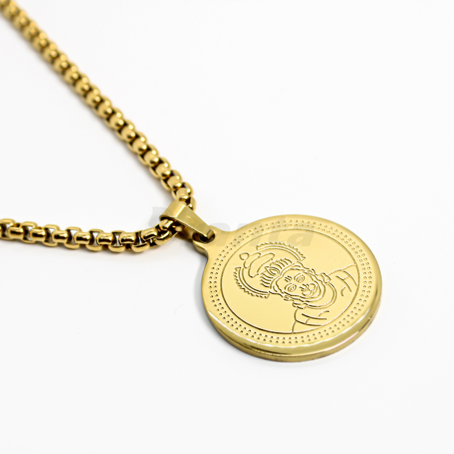Hanuman Gold Plated Pendant Chain For Men (24 Inch)