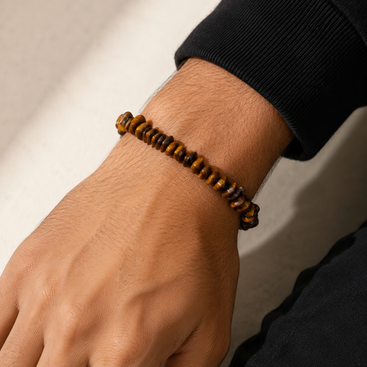 Tiger Eye Chips Crystals Bracelet For Men