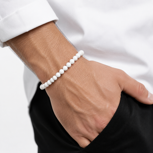 White Moonstone Bracelet For Men