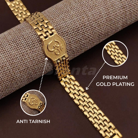 Premium Om Gold Bracelet For Men