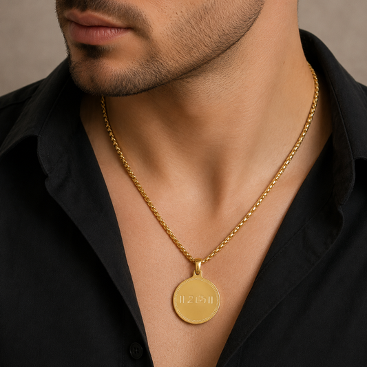 Ram Pendant Gold Stainless Steel Necklace Chain For Men (24 Inch)