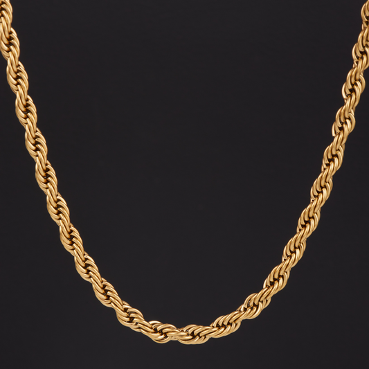 Gold-Plated Rope Chain & Bracelet Combo For Men