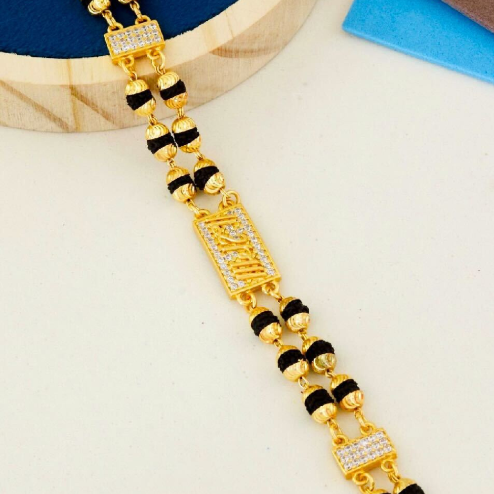 2 Line Ram Rudraksha Diamonds Bracelet For Men