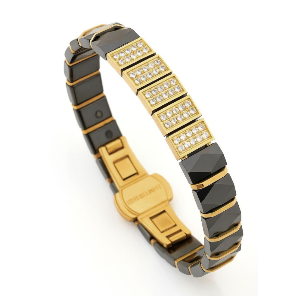 Gold Ceramic Diamond Bracelet For Men
