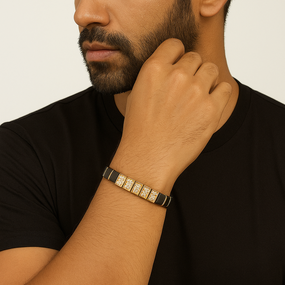 Diamond ceramic bracelet for men