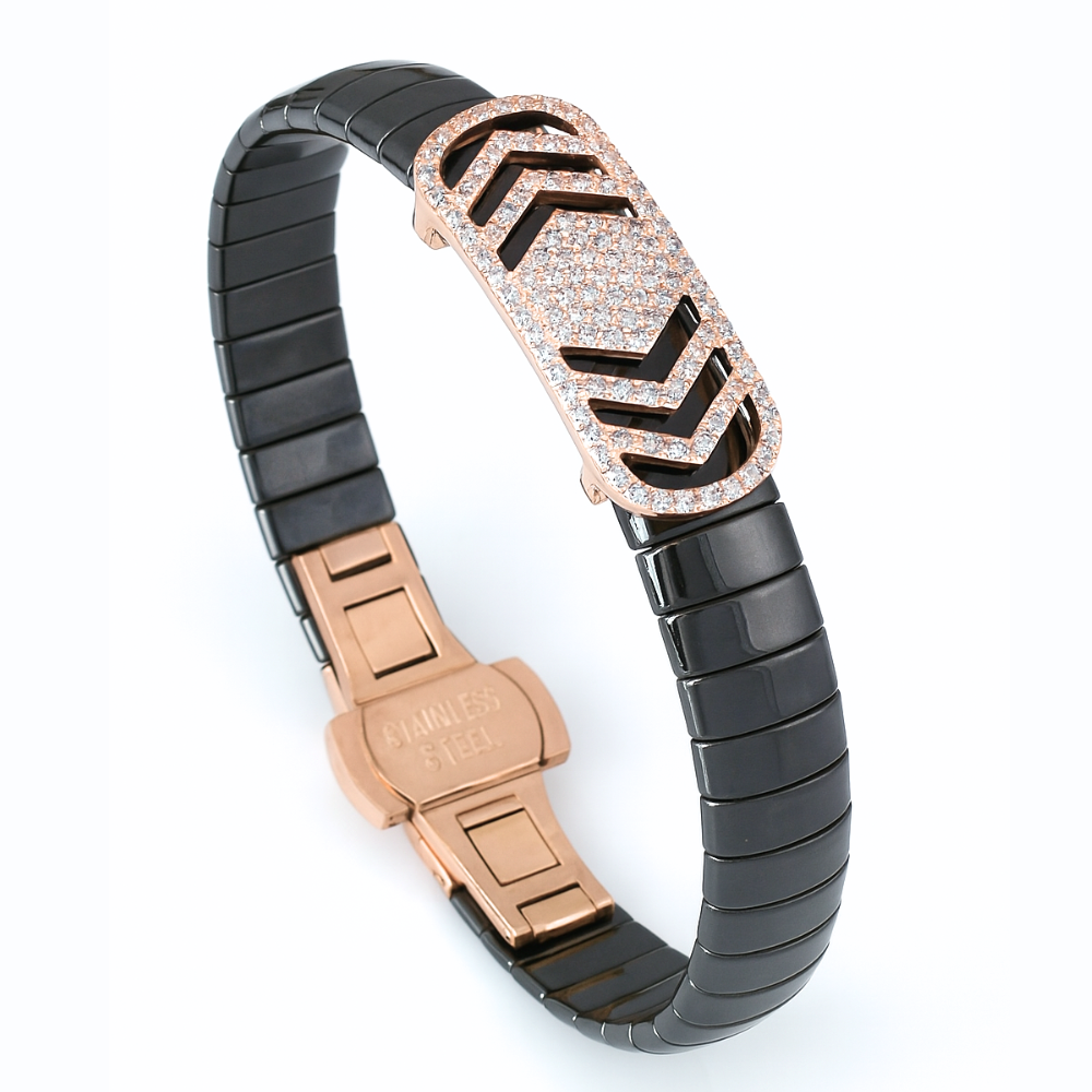Titan V-Band Cerami Rose Gold Bracelet For Men - Main Image