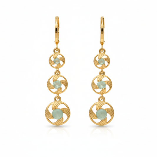 Light Green Diamond Drop Earrings For Women