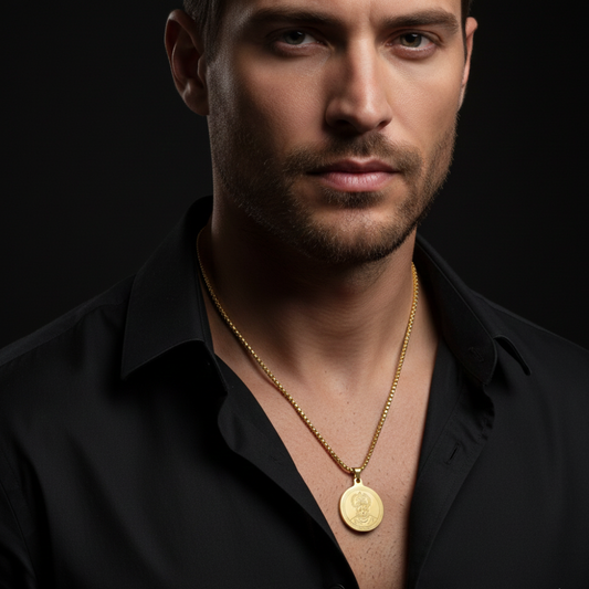 Hanuman Gold Plated Pendant Chain For Men (24 Inch)