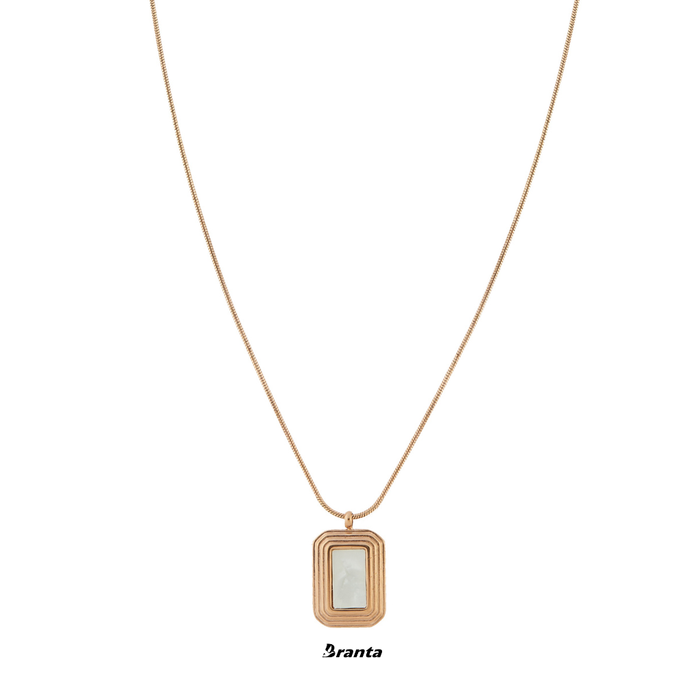 Rectangle Pearl Pendant Necklace For Women