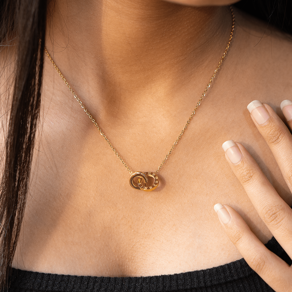 Roman numeral circle necklace discount