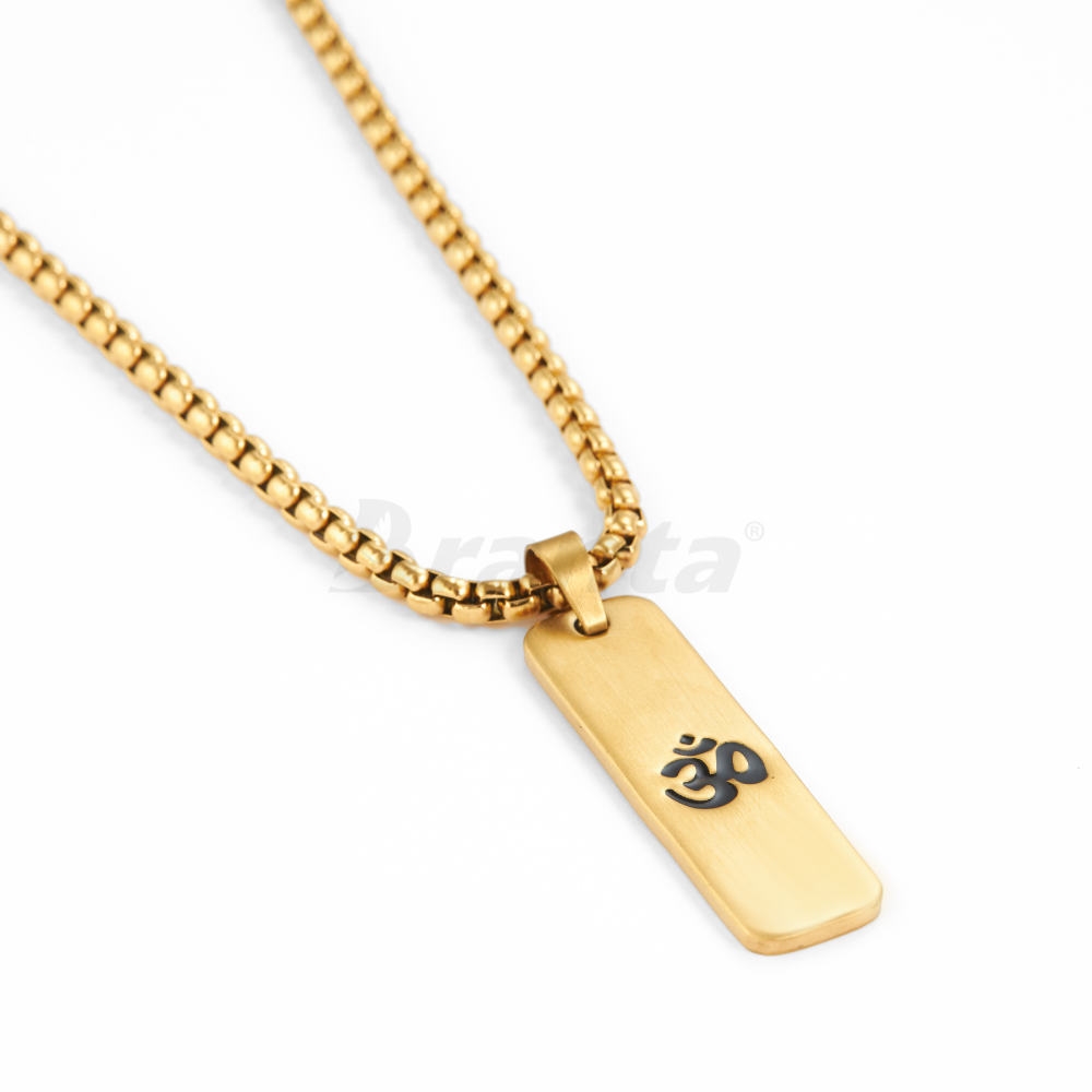 Om Matte Finish Necklace For Men (24 Inch)1