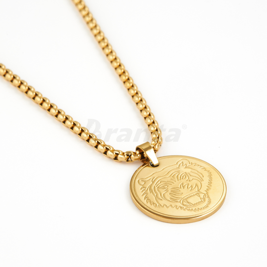 Tiger Gold Stainless Steel Pendant Necklace For Men