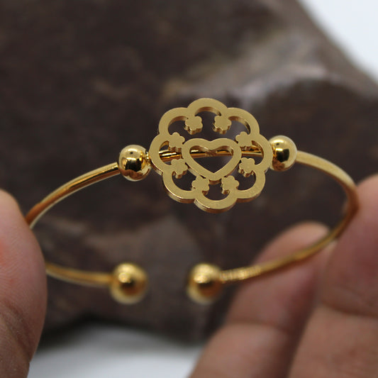 Heart Flower Gold Bracelet For Women