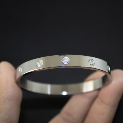 Classic Love Diamond Silver Bracelet For Men
