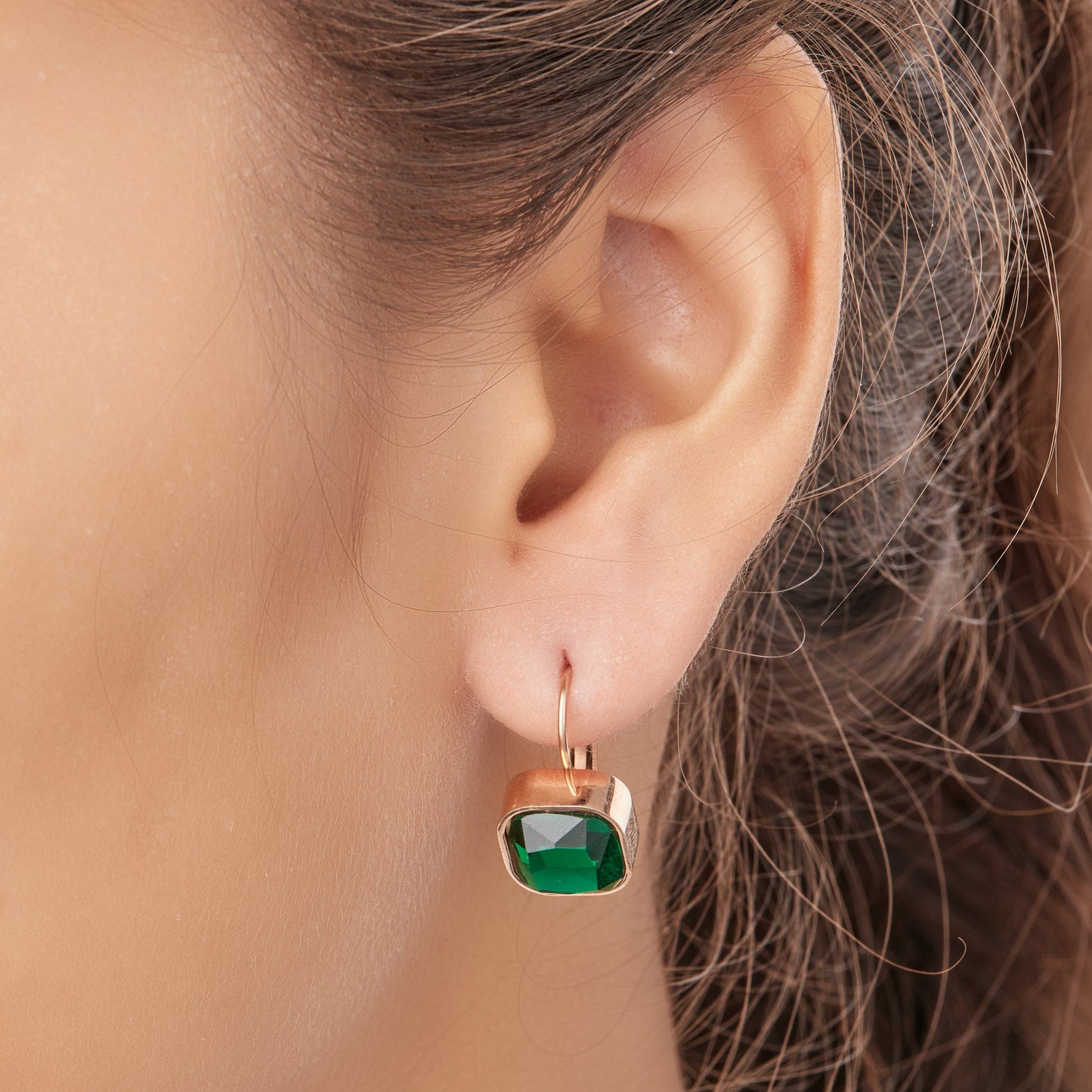 green diamond earrings