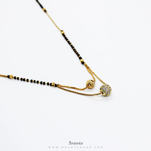 Layered White Diamond Ball Mangalsutra For Women