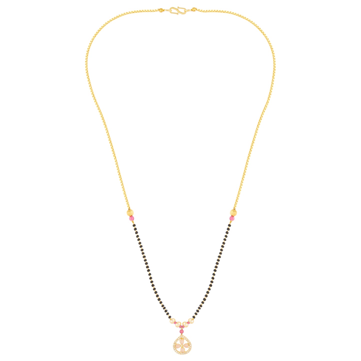 Pink Diamond Flower Mangalsutra For Women