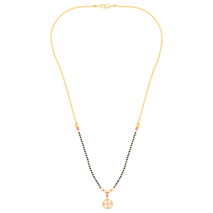 Pink Diamond Flower Mangalsutra For Women