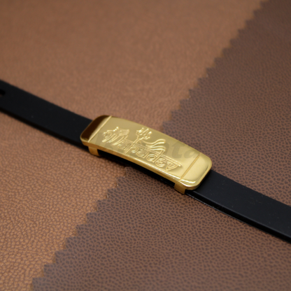 Mahadev Silicon Belt Men's Gold Bracelet