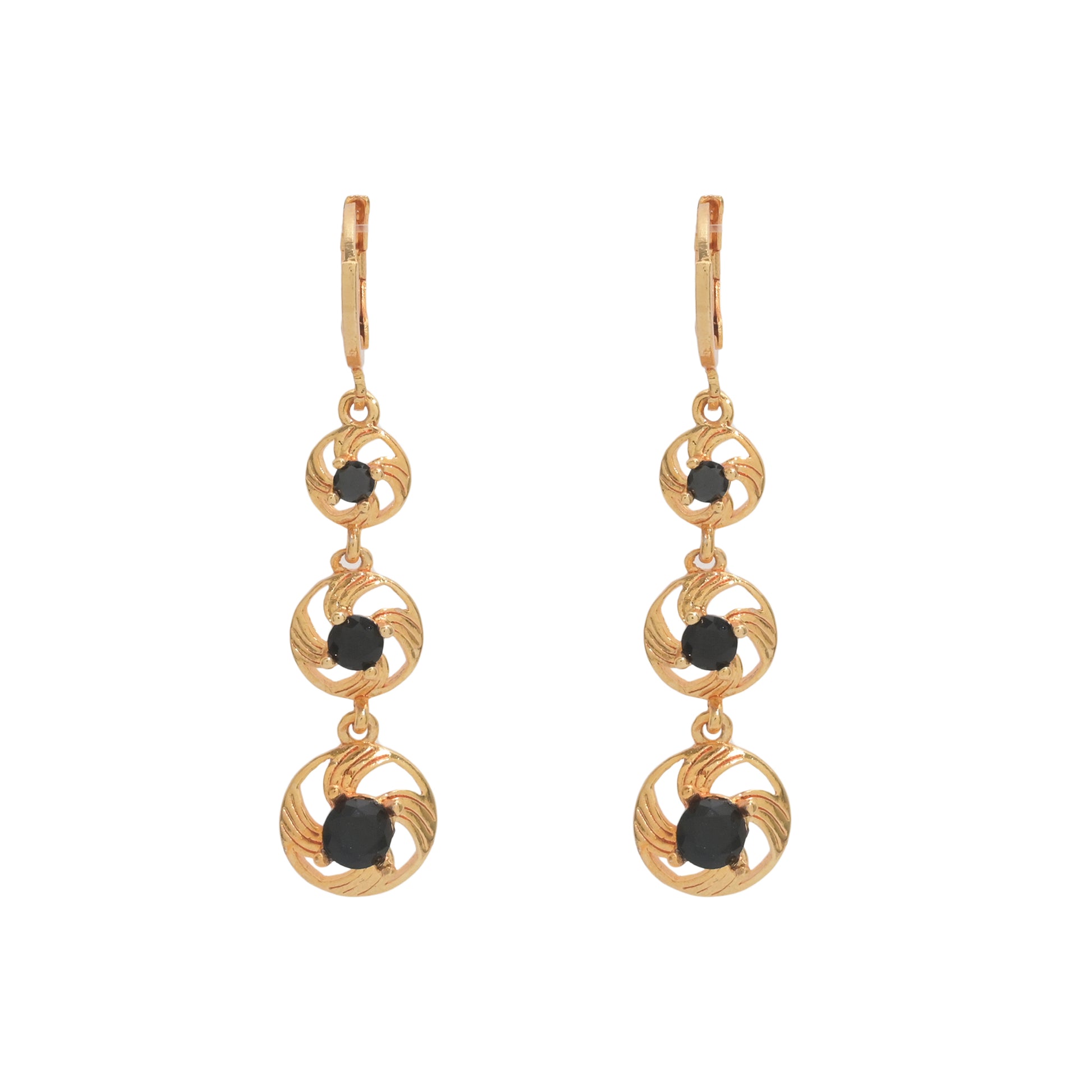black stone earrings
