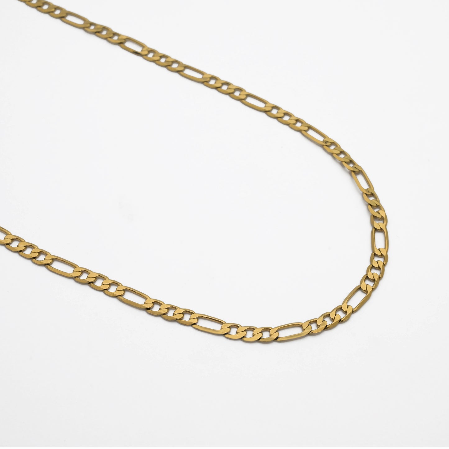 Shiny Gold Curb Chain Necklace For Women