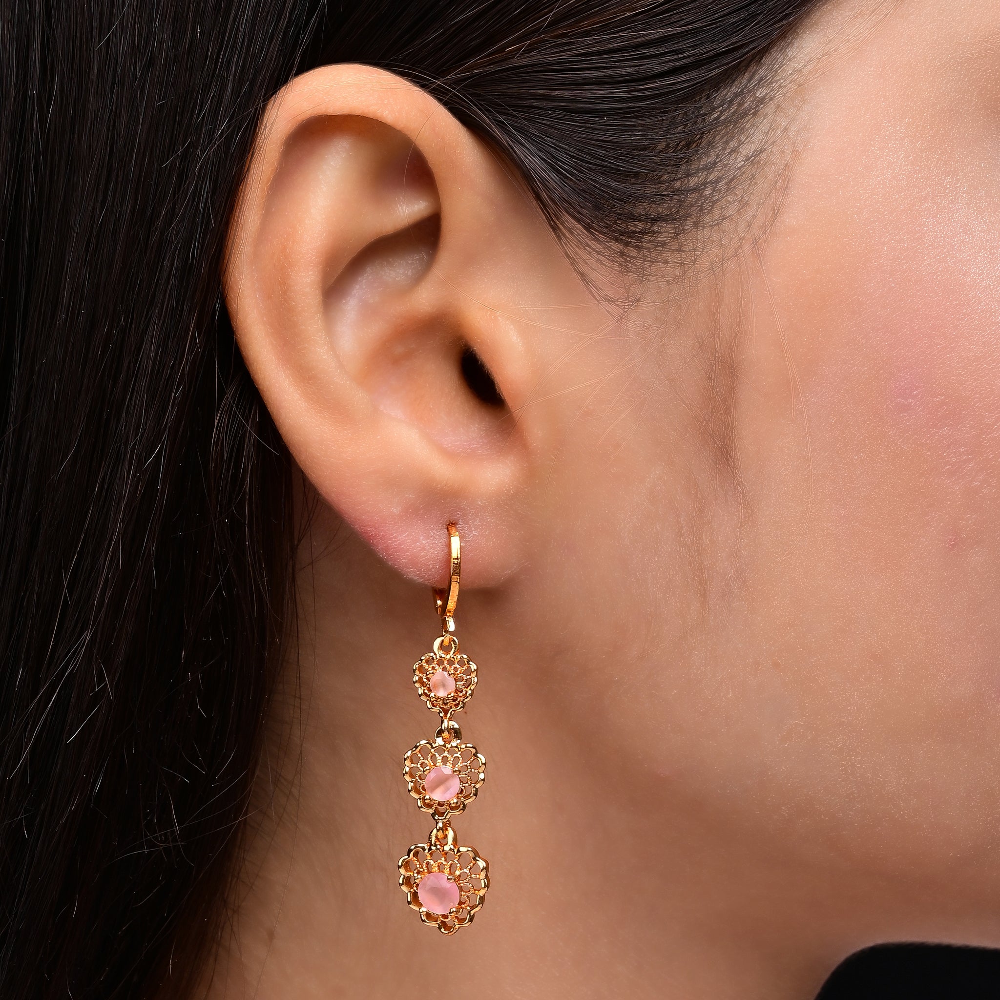 Light Pink Rose Quartz Stone Nugget Dangle Earrings for Pierced Ears –  3/8th's x | eBay