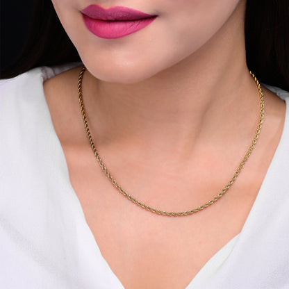 Gold Rope Chain Necklace For Women And Men
