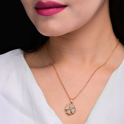 Spinning Diamond Heart Pendant Necklace For Women