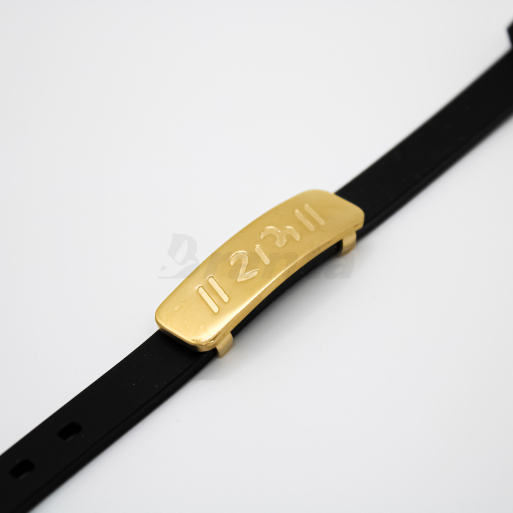 Ram Shiny Silicon Belt Men's Gold Bracelet
