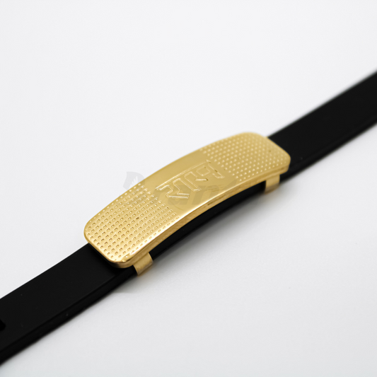 Ram Dotted Pattern Silicon Belt Men's Gold Bracelet