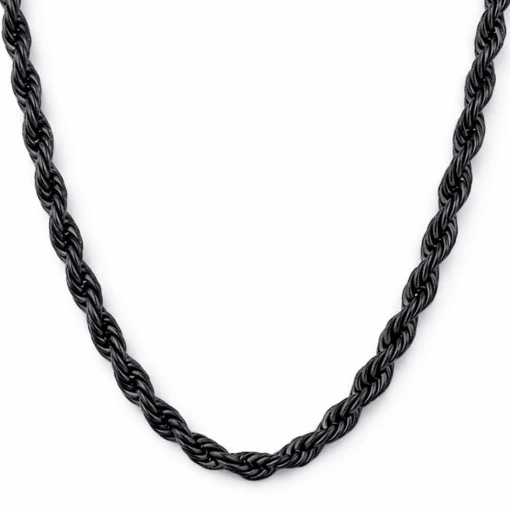 Black Rope Chain Necklace For Men (22 Inch)